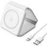 Chargeur Induction sans Fil 3 en 1 Pliable 15W, Station de Recharge sans Fil Magnétique Support Réglable pour iPhone 17/16/15/14