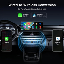 Minix ca525 adaptateur carplay sans fil & android auto, version 2026 2-en-1 filaire vers sans fil, commutation à une touche, com