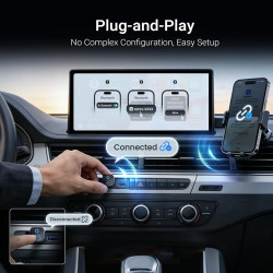 Minix ca525 adaptateur carplay sans fil & android auto, version 2026 2-en-1 filaire vers sans fil, commutation à une touche, com