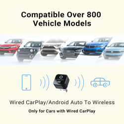 Minix ca525 adaptateur carplay sans fil & android auto, version 2026 2-en-1 filaire vers sans fil, commutation à une touche, com