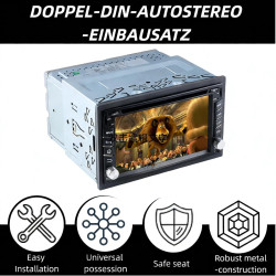 Universel en Métal avec Cadre,Cage D'Autoradio Double 2 DIN,Métal Cage d'Autoradio,Cadre de Montage Autoradio Pour Lecteur DVD,N