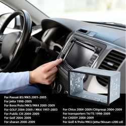 Universel en Métal avec Cadre,Cage D'Autoradio Double 2 DIN,Métal Cage d'Autoradio,Cadre de Montage Autoradio Pour Lecteur DVD,N