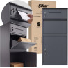Sillar Boîte aux Lettres et Colis Anthracite (112,3 × 49,6 × 36,6 cm) Boîte à Colis en Acier Résistant aux Intempéries avec Clé 