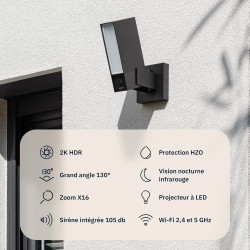 NETATMO Caméra de Surveillance Extérieure, Wi-Fi 5 GHz, 2K HDR, Détection IA Personnes/Véhicules/Animaux, Projecteur LED 12 W, S