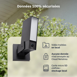 NETATMO Caméra de Surveillance Extérieure, Wi-Fi 5 GHz, 2K HDR, Détection IA Personnes/Véhicules/Animaux, Projecteur LED 12 W, S
