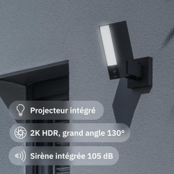 NETATMO Caméra de Surveillance Extérieure, Wi-Fi 5 GHz, 2K HDR, Détection IA Personnes/Véhicules/Animaux, Projecteur LED 12 W, S