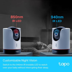 Tapo Caméra Surveillance WiFi intérieure 2K+(4MP) C225, Détection de Personne, Vision Nocturne Personnalisable, Suivi de Mouveme