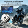 Écran moto carplay 7 pouces w722tpms,carplay et android auto sans fil avec tpms,gps moto écran tactile étanche ip67,double bleut