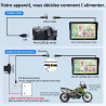 Écran moto carplay 7 pouces w722tpms,carplay et android auto sans fil avec tpms,gps moto écran tactile étanche ip67,double bleut