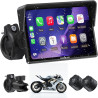 W522tpms écran moto carplay sans fil 5 pouces avec android auto, gps moto avec tpms, écran ips tactile ip67 étanche, commande vo