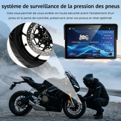 W522tpms écran moto carplay sans fil 5 pouces avec android auto, gps moto avec tpms, écran ips tactile ip67 étanche, commande vo