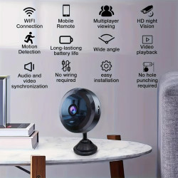 WiFi Caméra,1080P HD Caméra de Surveillance Interieur/Extérieur sans Fil avec Audio et Vidéo, avec Enregistrement Longue Batteri