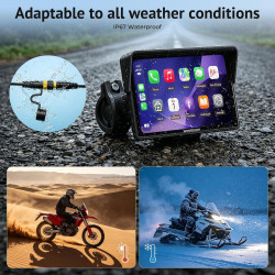 W522tpms écran moto carplay sans fil 5 pouces avec android auto, gps moto avec tpms, écran ips tactile ip67 étanche, commande vo