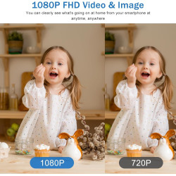 WiFi Caméra,1080P HD Caméra de Surveillance Interieur/Extérieur sans Fil avec Audio et Vidéo, avec Enregistrement Longue Batteri