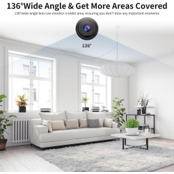 WiFi Caméra,1080P HD Caméra de Surveillance Interieur/Extérieur sans Fil avec Audio et Vidéo, avec Enregistrement Longue Batteri