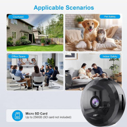 WiFi Caméra,1080P HD Caméra de Surveillance Interieur/Extérieur sans Fil avec Audio et Vidéo, avec Enregistrement Longue Batteri