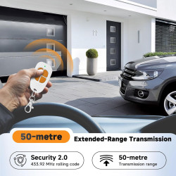 Lot de 1 aam0094 télécommande scs sentinel, 433.92mhz télécommande portail garage, compatible scs motorisation portail et porte 