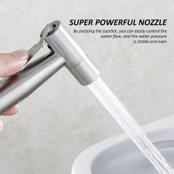 1 douchette à main, pommeau de douche en acier inoxydable, pulvérisateur de bidet pour toilettes, douchette à main, argenté