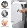 1 douchette à main, pommeau de douche en acier inoxydable, pulvérisateur de bidet pour toilettes, douchette à main, argenté
