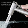 1 douchette à main, pommeau de douche en acier inoxydable, pulvérisateur de bidet pour toilettes, douchette à main, argenté