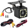 Caméra de Recul pour Voiture HD 1080P, Vision Nocturne 12 LED Grand Angle 170°, IP68 Étanche, Caméra de Stationnement Filaire RC