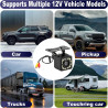 Caméra de Recul pour Voiture HD 1080P, Vision Nocturne 12 LED Grand Angle 170°, IP68 Étanche, Caméra de Stationnement Filaire RC