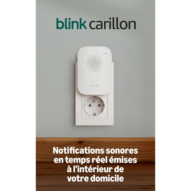 Carillon Blink (nouvelle génération) | Notifications sonores à l'intérieur du domicile pour l'ensemble des sonnettes Blink | Des