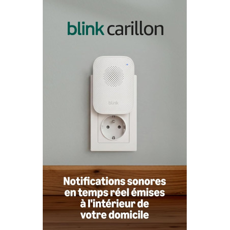 Carillon Blink (nouvelle génération) | Notifications sonores à l'intérieur du domicile pour l'ensemble des sonnettes Blink | Des