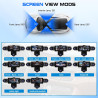 CAMECHO 5 Canaux Vision Nocturne Dashcam 1080P Rotation à 360° Caméra Voiture Embarquée Avant et arrière, 3,16'' Dashcam Mode Pa