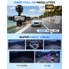 CAMECHO 5 Canaux Vision Nocturne Dashcam 1080P Rotation à 360° Caméra Voiture Embarquée Avant et arrière, 3,16'' Dashcam Mode Pa