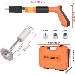Pistolet à clouer manuel pour béton et acier, 5 niveaux de réglage - Kit complet avec 220 clous, mini pistolet à clouer portable