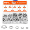 880 Pcs Rondelle M2 M2.5 M3 M4 M5 M6 M8 M10 M12, Rondelles pour Gonds de Porte, Rondelle Plate Métalliques, Rondelles en acier i