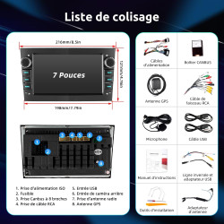 Autoradio 7 pouces android 15 pour opel corsa d/astra h/zafira b/meriva a/combo/signum – 4go ram + 64go rom, carplay & android a