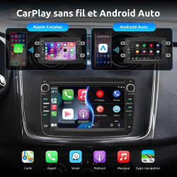 Essgoo autoradio 7 pouces android 15 pour dacia duster sandero captur logan dokker lodgy renault - 2+64gb carplay sans fil & and