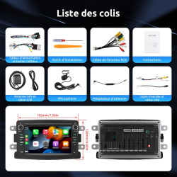 Essgoo autoradio 7 pouces android 15 pour dacia duster sandero captur logan dokker lodgy renault - 2+64gb carplay sans fil & and