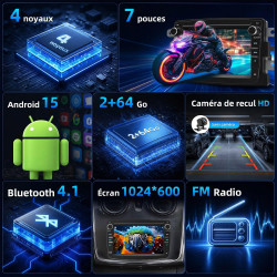 Essgoo autoradio 7 pouces android 15 pour dacia duster sandero captur logan dokker lodgy renault - 2+64gb carplay sans fil & and