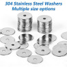 80 Pcs Rondelle M6, Rondelles Inox M6 x 25 x 1,5 mm, Assortiment de Rondelles Plates pour Boulons et Vis, Rondelle en Acier Inox