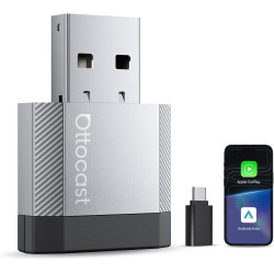 OTTOCAST Mini Nova, Adaptateur 2 en 1 CarPlay Sans Fil et Android Auto Version Améliorée 2026 pour Téléphones iOS et Android, Co