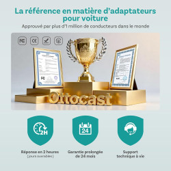OTTOCAST Mini Nova, Adaptateur 2 en 1 CarPlay Sans Fil et Android Auto Version Améliorée 2026 pour Téléphones iOS et Android, Co