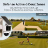 AOSU T2 Pro 3K Camera Surveillance WiFi Exterieure Sans Fil Solaire, Double Caméra 5MP 360° PTZ + 170° Grand Angle Sans Angle Mo