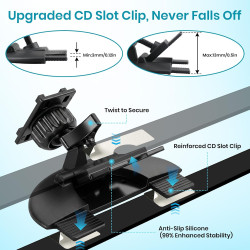 Support Carplay Fente CD pour Carplay, Universel Car CD Player Mount Adaptateur Boule 17 Mm Support CD Slot Amovible 360° Suppor