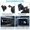 Support Carplay Fente CD pour Carplay, Universel Car CD Player Mount Adaptateur Boule 17 Mm Support CD Slot Amovible 360° Suppor