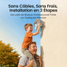 AOSU T2 Pro 3K Camera Surveillance WiFi Exterieure Sans Fil Solaire, Double Caméra 5MP 360° PTZ + 170° Grand Angle Sans Angle Mo