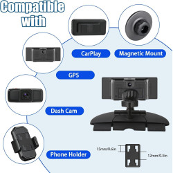 Support Carplay Fente CD pour Carplay, Universel Car CD Player Mount Adaptateur Boule 17 Mm Support CD Slot Amovible 360° Suppor