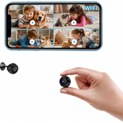 Caméra Espion Mini WiFi Caméras de Sécurité, Rechargeable cachée WiFi sans Fil Micro Nanny Cam avec Détection de Mouvement, Conn