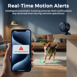 Caméra Espion Mini WiFi Caméras de Sécurité, Rechargeable cachée WiFi sans Fil Micro Nanny Cam avec Détection de Mouvement, Conn
