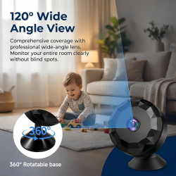 Caméra Espion Mini WiFi Caméras de Sécurité, Rechargeable cachée WiFi sans Fil Micro Nanny Cam avec Détection de Mouvement, Conn