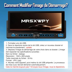 Autoradio 1 din, carplay voiture & android auto sans fil, poste radio bleutooth main libre, écran tactile, navigation gps, contr