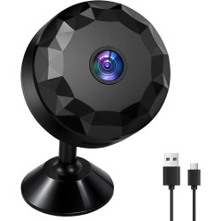Caméra Espion Mini WiFi Caméras de Sécurité, Rechargeable cachée WiFi sans Fil Micro Nanny Cam avec Détection de Mouvement, Conn