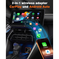 Syachi adaptateur sans fil carplay & android auto 2026, adaptateur carplay sans fil pour iphone et android avec usb-a/type-c, co